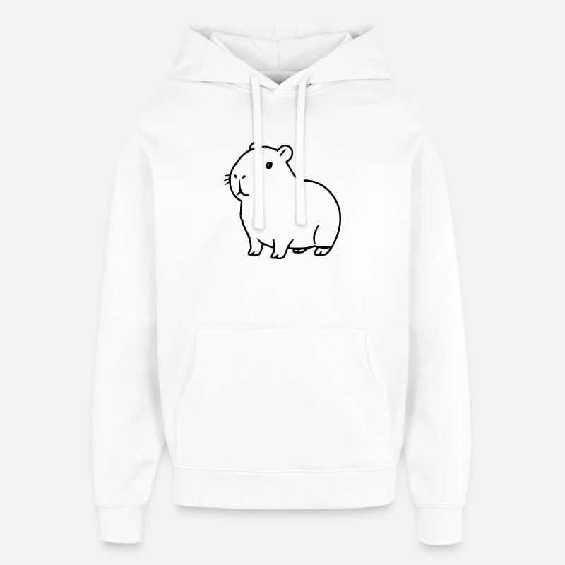Capybara capybara noir - Sweat à capuche unisexe Stanley/Stella Oversized - blanc