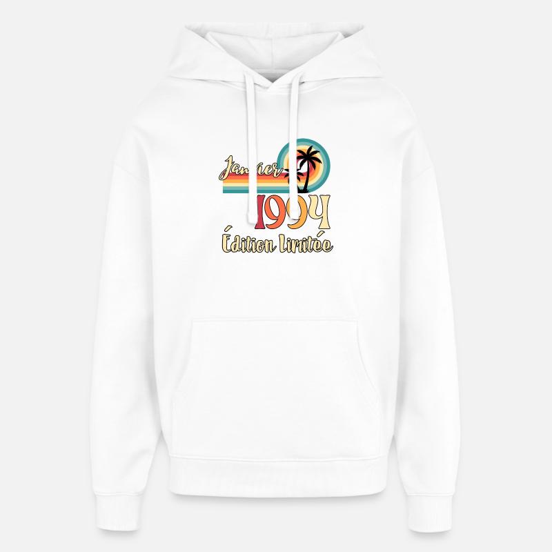 Janvier 1994 – Édition limitée rétro - Sweat à capuche unisexe Stanley/Stella Oversized - blanc