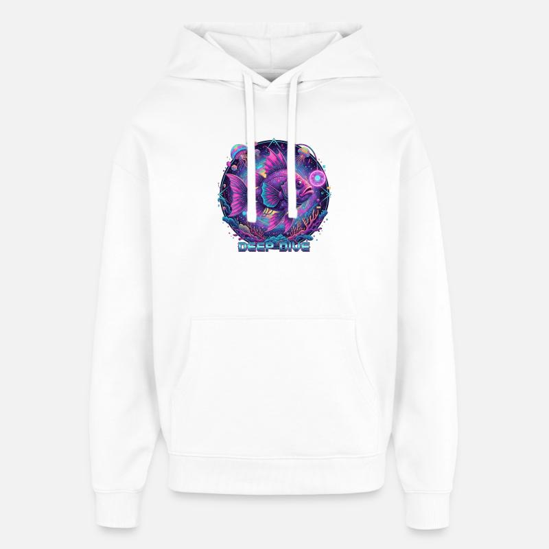Deep Dive Neonfisch Unterwasser - Oversized Unisex Hoodie von Stanley/Stella - Weiß
