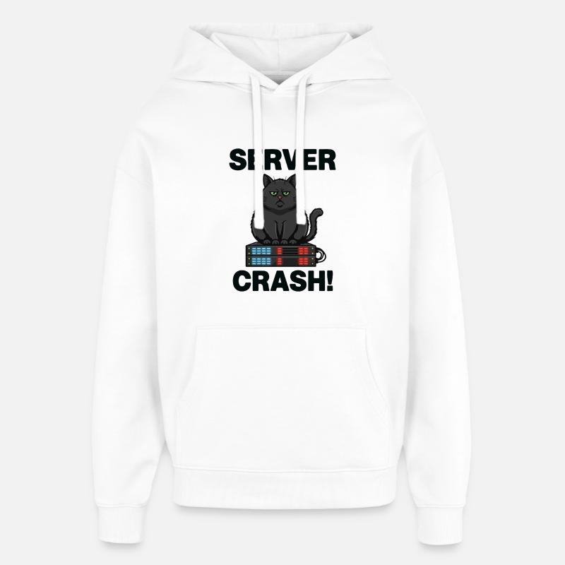 Server Crash Chat Informatique Humour - Sweat à capuche unisexe Stanley/Stella Oversized - blanc