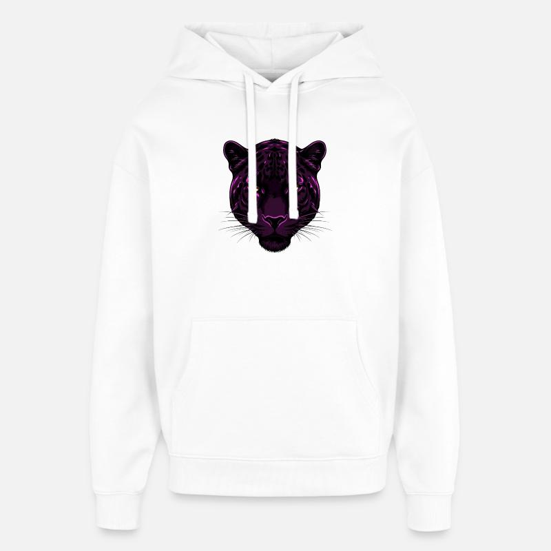 Tête de tigre pourpre - Sweat à capuche unisexe Stanley/Stella Oversized - blanc