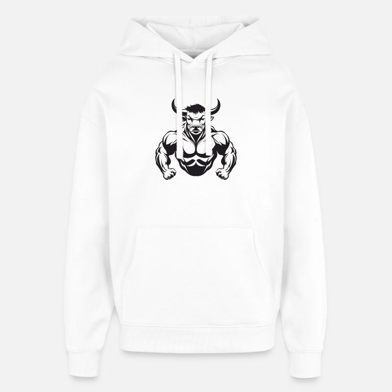 Muscles de taureau Taureau - Sweat à capuche unisexe Stanley/Stella Oversized - blanc