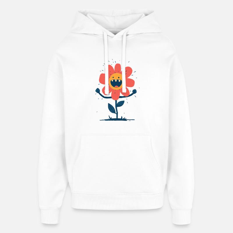 Fleur Monstre Rieur - Sweat à capuche unisexe Stanley/Stella Oversized - blanc