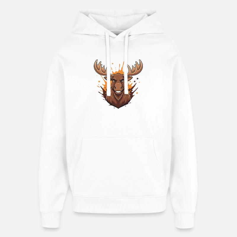 Éclaboussure d’incendie de cerf forestier - Sweat à capuche unisexe Stanley/Stella Oversized - blanc