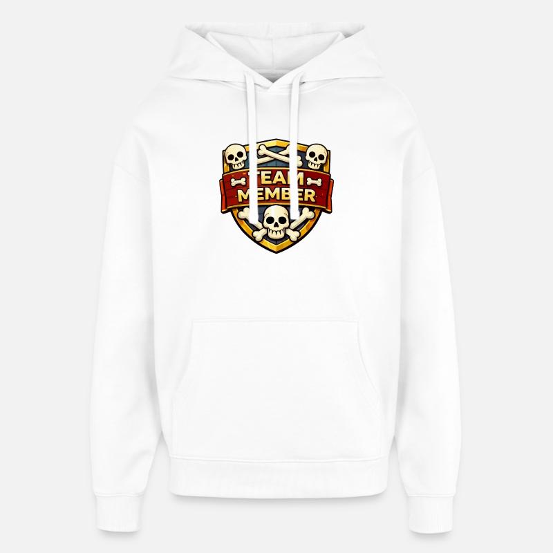 Teammitglied Schädel Schild - Oversized Unisex Hoodie von Stanley/Stella - Weiß