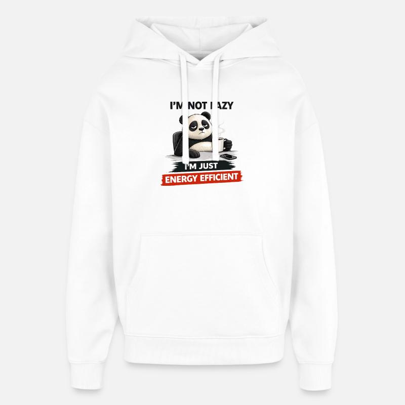 Panda Brew Économe en énergie - Sweat à capuche unisexe Stanley/Stella Oversized - blanc