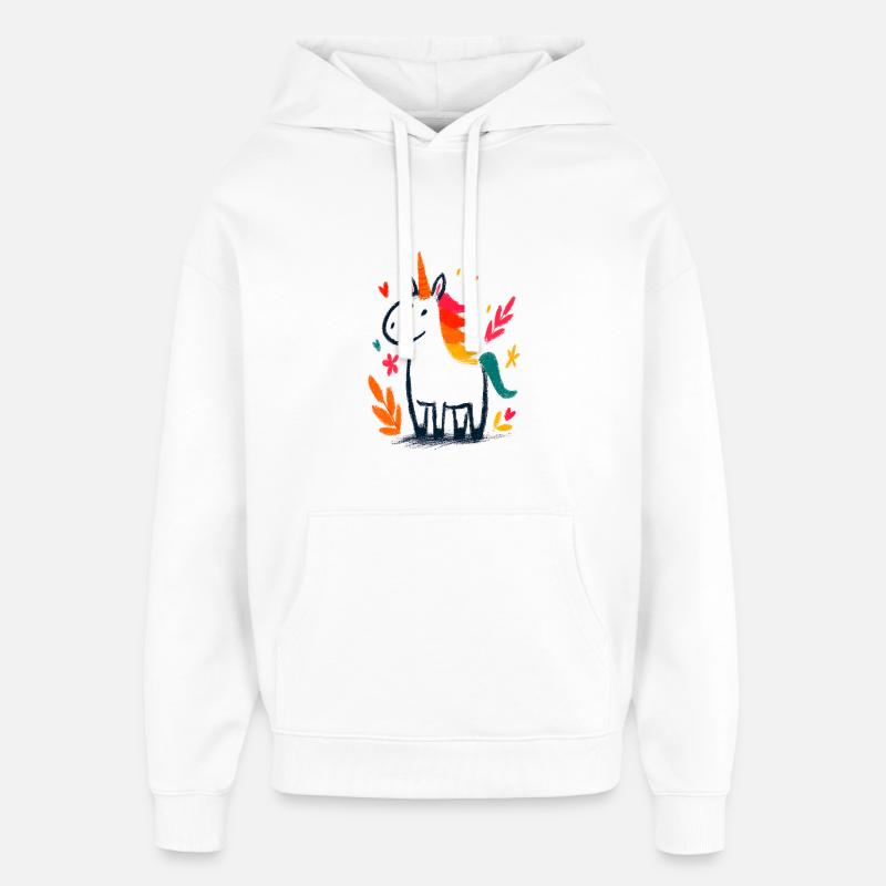 Pastellunicorn mit Regenbogenmähne - Oversized Unisex Hoodie von Stanley/Stella - Weiß