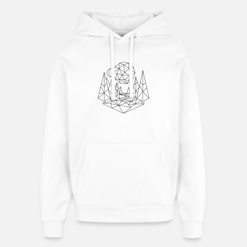 Polygone du paysage - Sweat à capuche unisexe Stanley/Stella Oversized - blanc