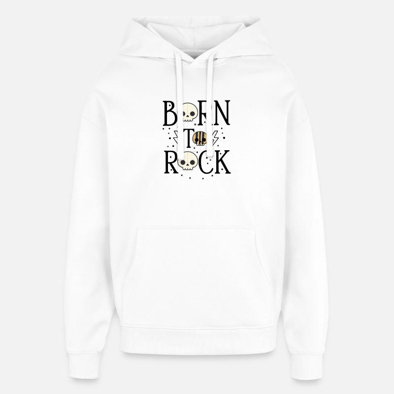 Né pour le rock - Sweat à capuche unisexe Stanley/Stella Oversized - blanc