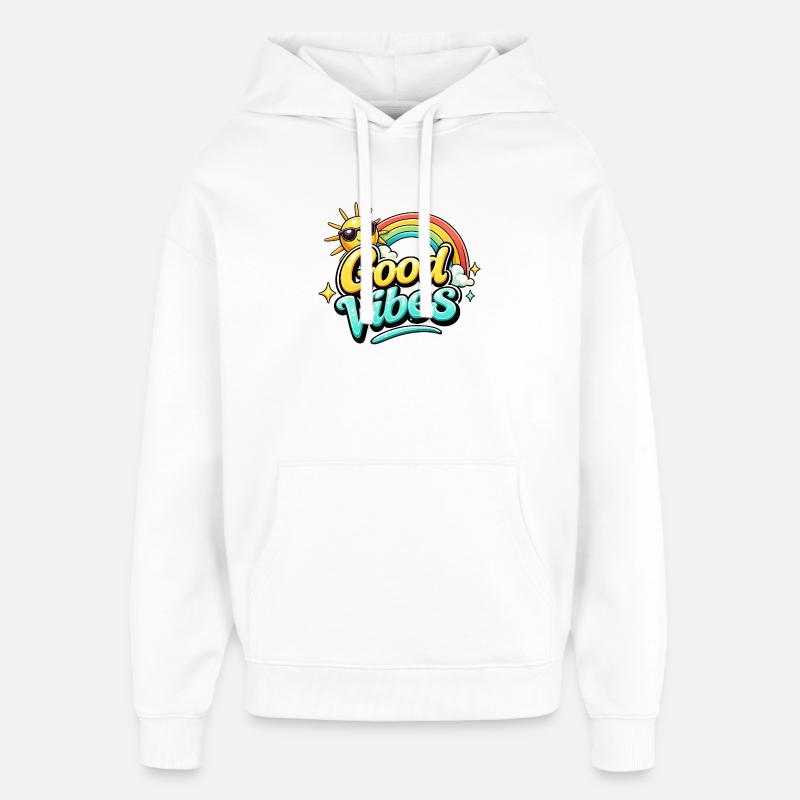 Style arc-en-ciel - Sweat à capuche unisexe Stanley/Stella Oversized - blanc