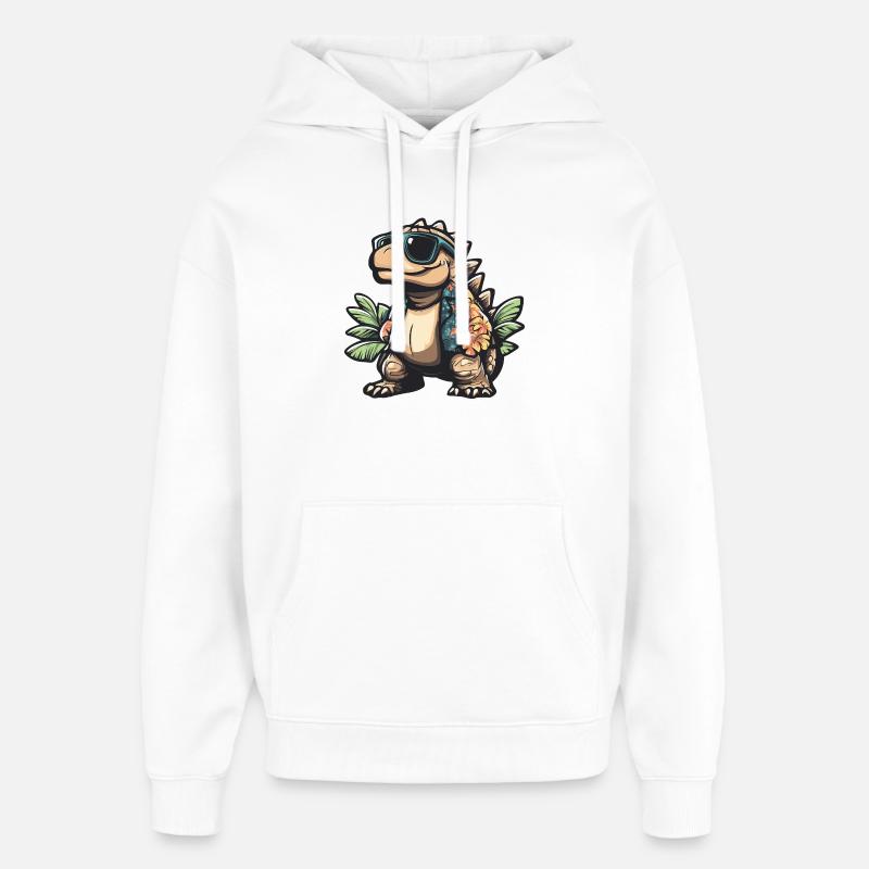 Dinosaurier stegosaurus Comic Urlaub - Oversized Unisex Hoodie von Stanley/Stella - Weiß