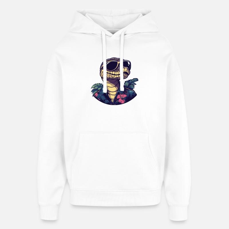 Schlange Kobra Comic Urlaub - Oversized Unisex Hoodie von Stanley/Stella - Weiß