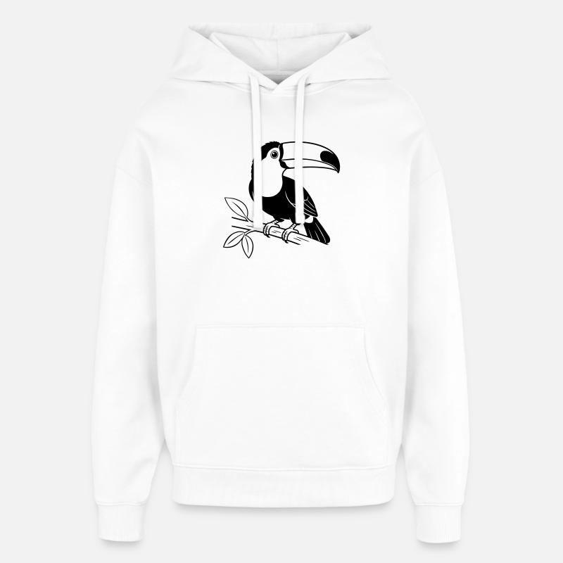 Toukan Bird - Sweat à capuche unisexe Stanley/Stella Oversized - blanc