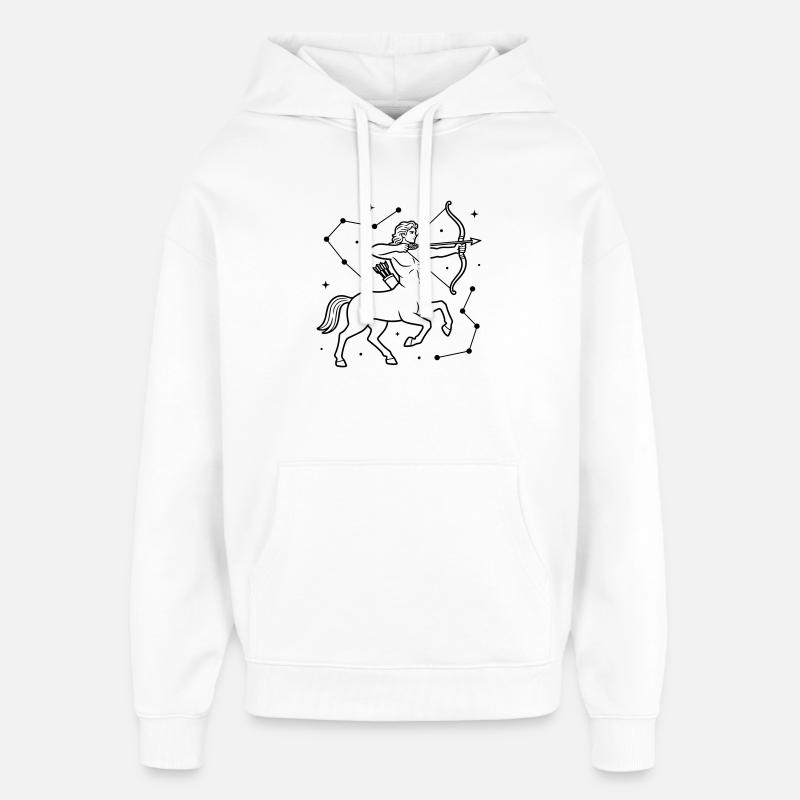 Signe du Sagittaire - Sweat à capuche unisexe Stanley/Stella Oversized - blanc