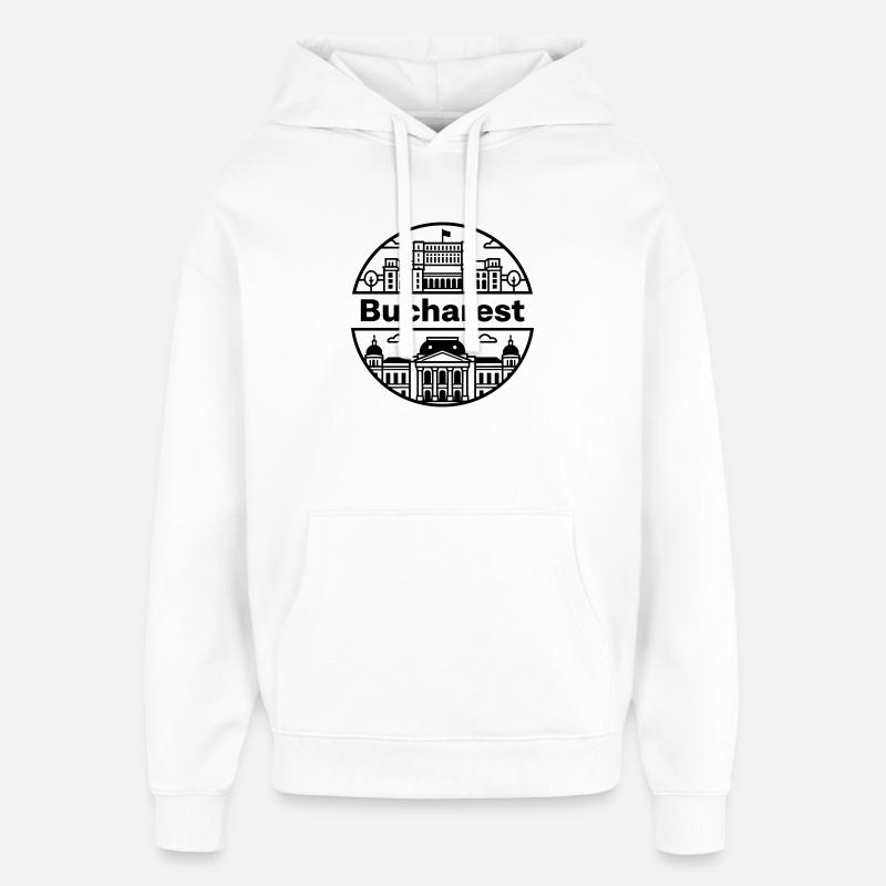 Bukarest - Oversized Unisex Hoodie von Stanley/Stella - Weiß