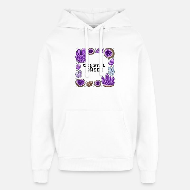 Amnetyst Crystal Geode Circle - Oversized Unisex Hoodie by Stanley/Stella - white