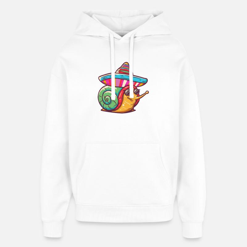 Sombrero drôle d’escargot - Sweat à capuche unisexe Stanley/Stella Oversized - blanc