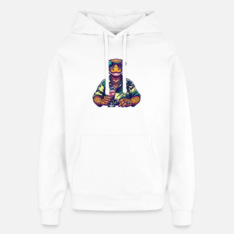 Snake Cobra Comic Summer - Oversized Unisex Hoodie by Stanley/Stella - white
