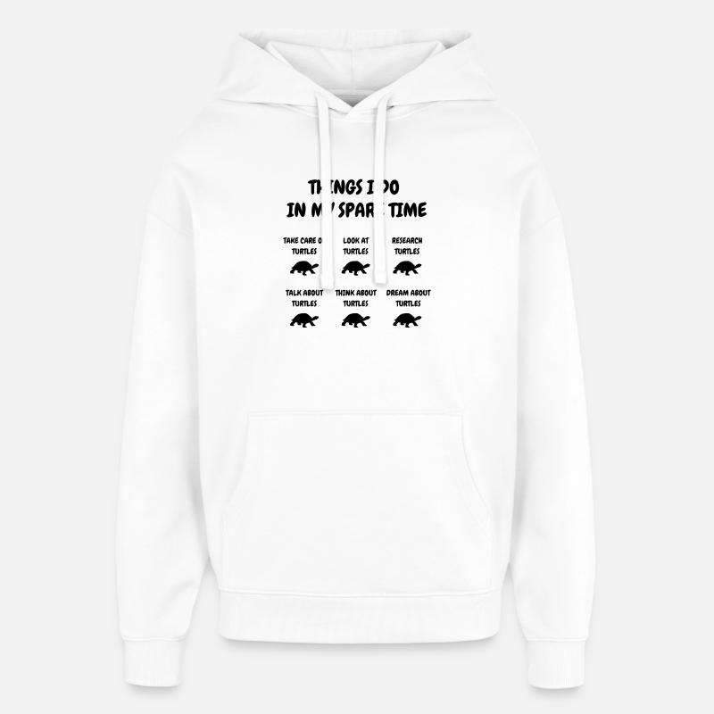 Obsédé par les tortues - Sweat à capuche unisexe Stanley/Stella Oversized - blanc