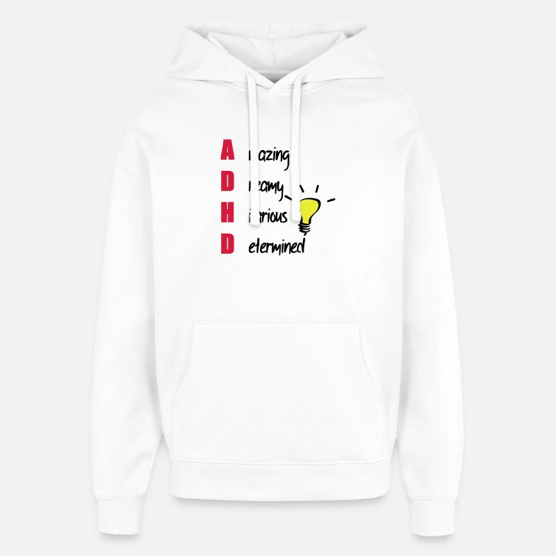 Don de soutien TDAH / TDAH - Sweat à capuche unisexe Stanley/Stella Oversized - blanc