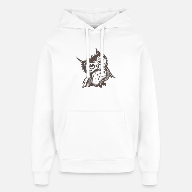 hibou - Sweat à capuche unisexe Stanley/Stella Oversized - blanc