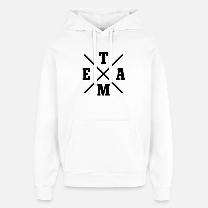 L'équipe de Cross - Sweat à capuche unisexe Stanley/Stella Oversized - blanc