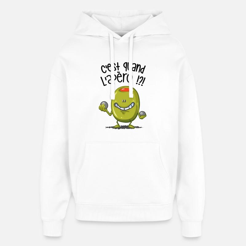C'est quand l'apéro ? - Sweat à capuche unisexe Stanley/Stella Oversized - blanc