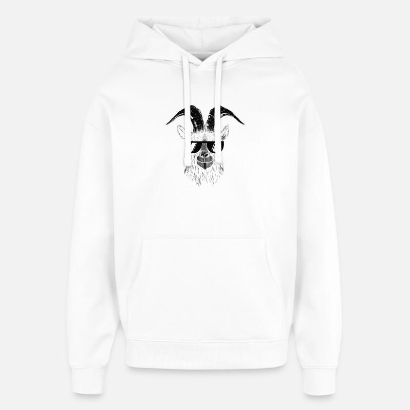 Chèvres - Sweat à capuche unisexe Stanley/Stella Oversized - blanc