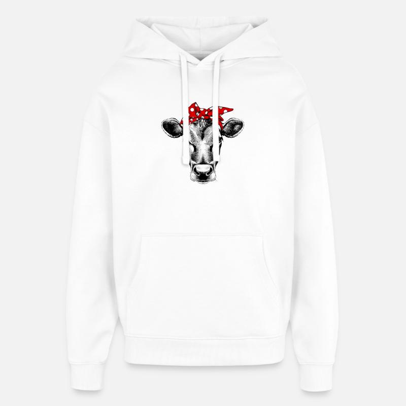 Bandana vache vache - Sweat à capuche unisexe Stanley/Stella Oversized - blanc