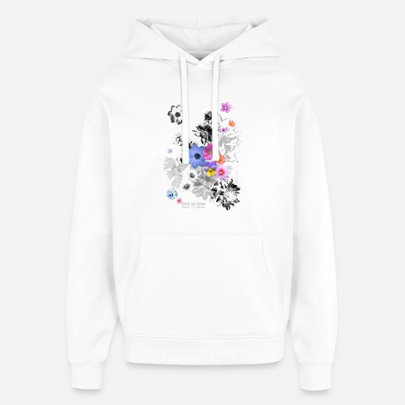 Flower Power N°6 - Sweat à capuche unisexe Stanley/Stella Oversized - blanc