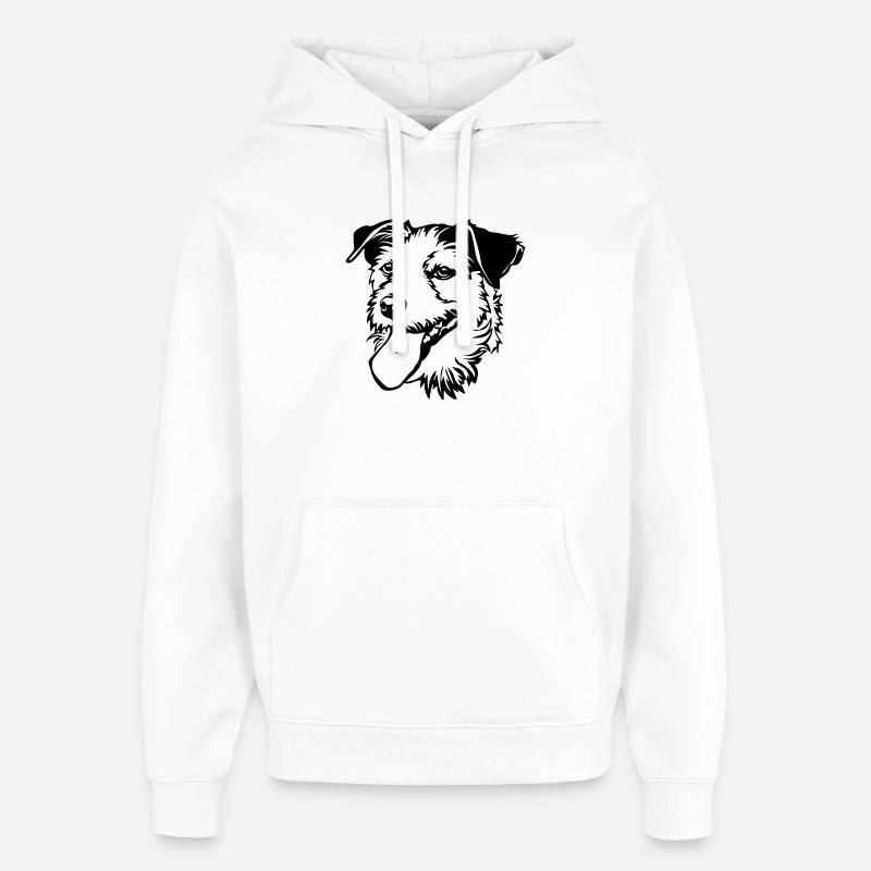 Parson Russel Terrier tête - Sweat à capuche unisexe Stanley/Stella Oversized - blanc