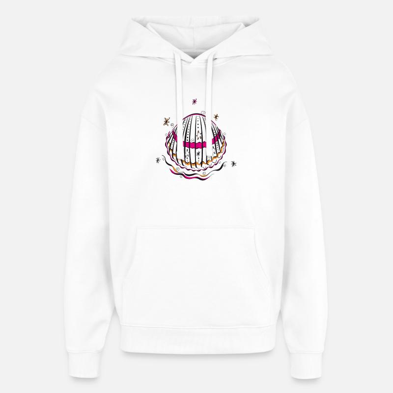 Shell Vacances d’été - Sweat à capuche unisexe Stanley/Stella Oversized - blanc