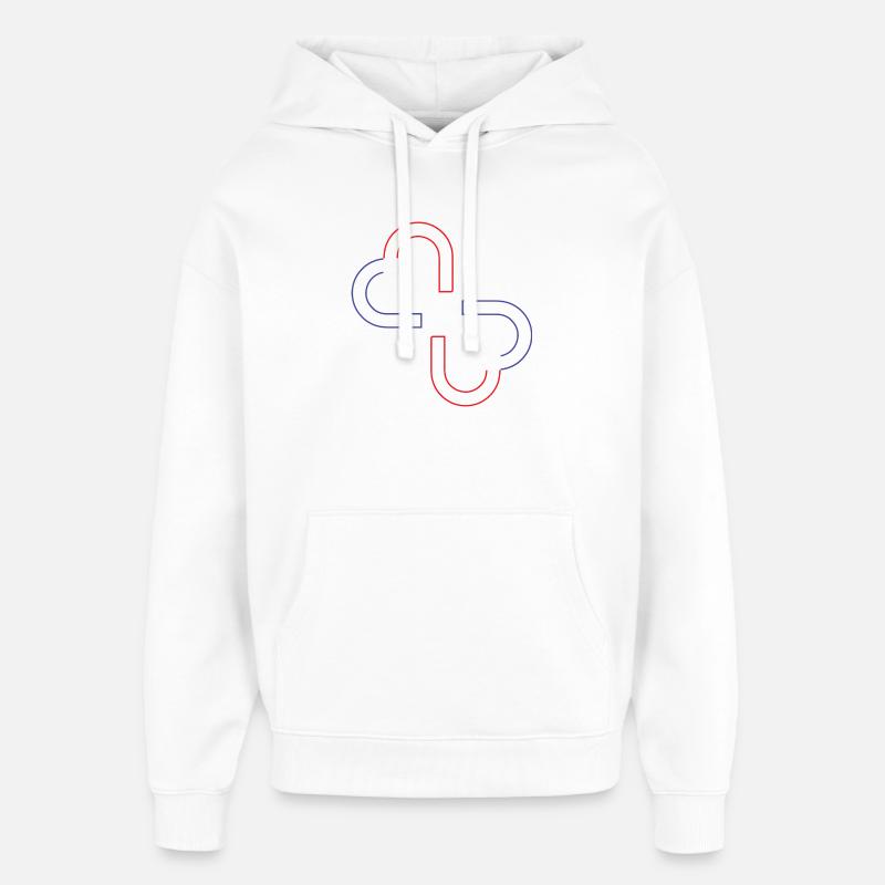 double cœur - Sweat à capuche unisexe Stanley/Stella Oversized - blanc
