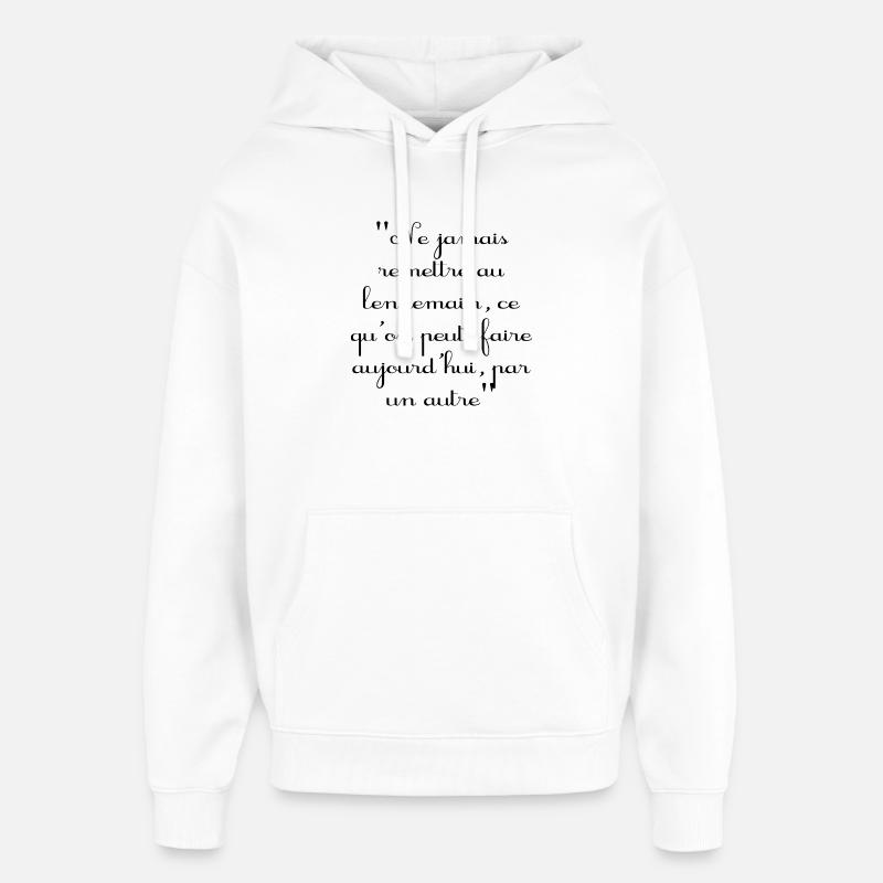 Procrastinateur - Sweat à capuche unisexe Stanley/Stella Oversized - blanc