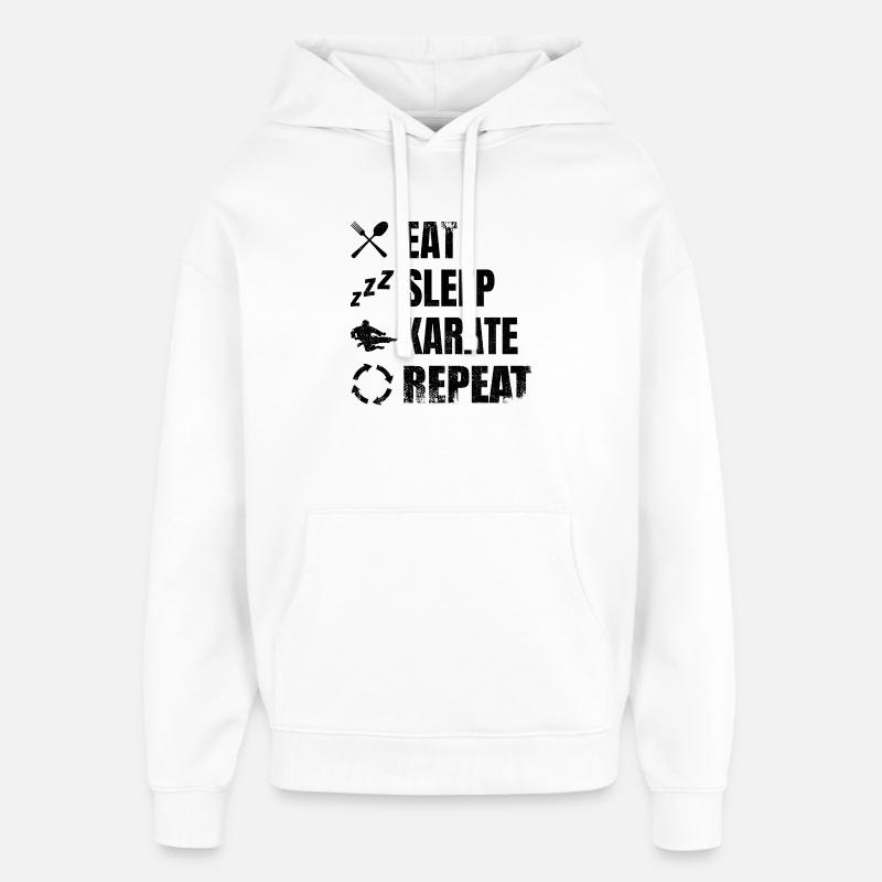 Routine de karatéka - Sweat à capuche unisexe Stanley/Stella Oversized - blanc