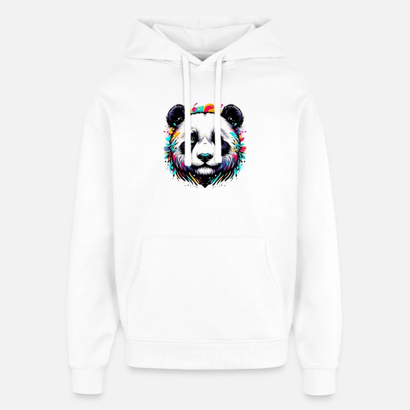 Panda - Sweat à capuche unisexe Stanley/Stella Oversized - blanc