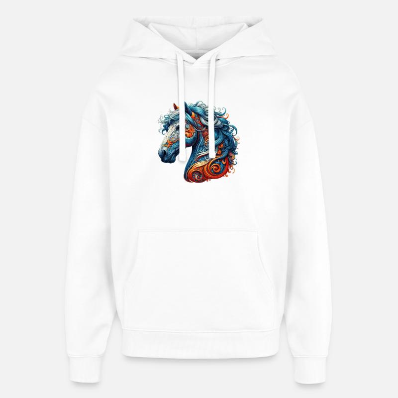 Pferd - Oversized Unisex Hoodie von Stanley/Stella - Weiß
