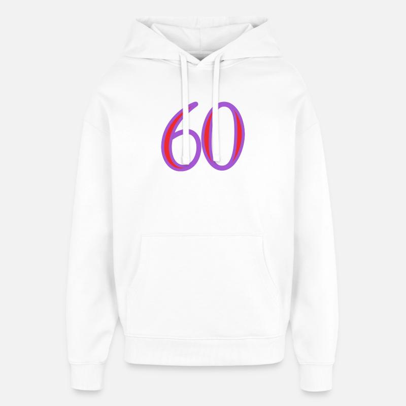 60. 60 ANS - Sweat à capuche unisexe Stanley/Stella Oversized - blanc