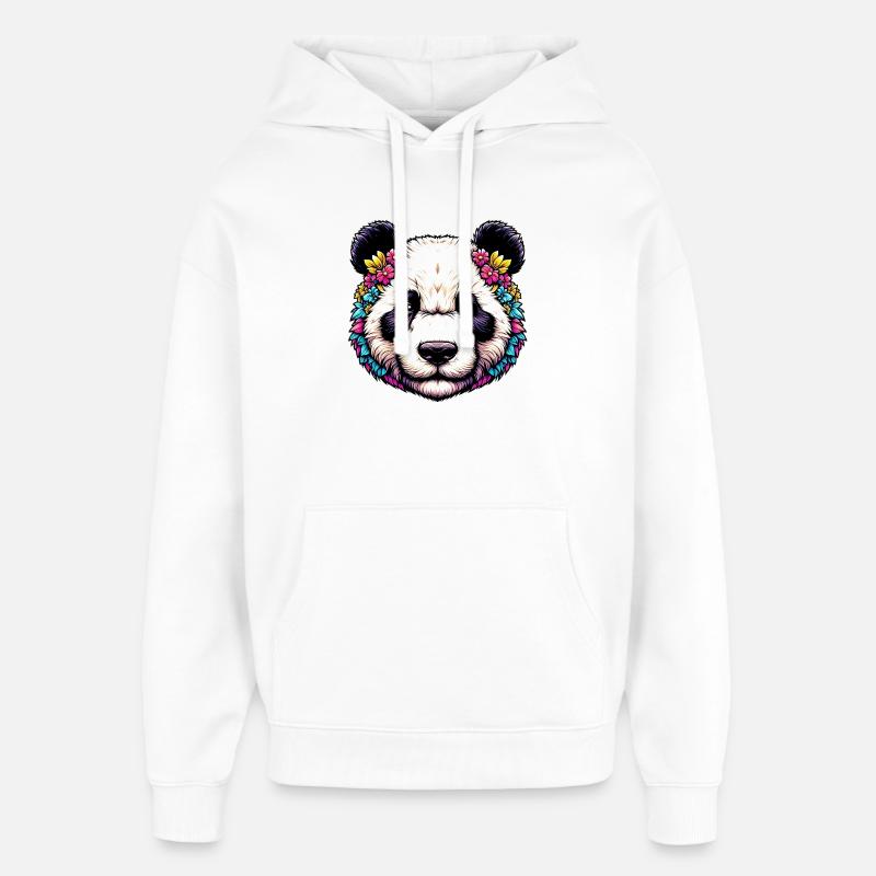 Panda - Sweat à capuche unisexe Stanley/Stella Oversized - blanc