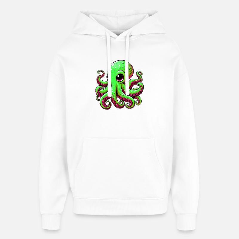 Octopus - Oversized Unisex Hoodie by Stanley/Stella - white
