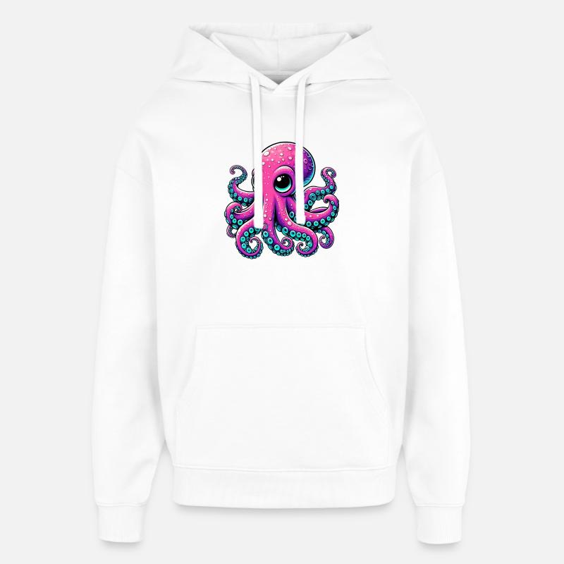 Octopus - Oversized Unisex Hoodie by Stanley/Stella - white