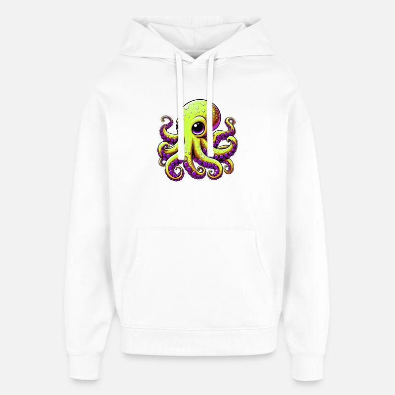 Pieuvre - Sweat à capuche unisexe Stanley/Stella Oversized - blanc