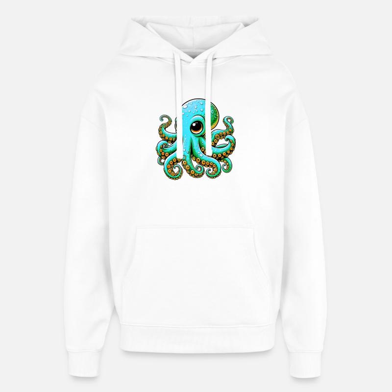 Pieuvre - Sweat à capuche unisexe Stanley/Stella Oversized - blanc