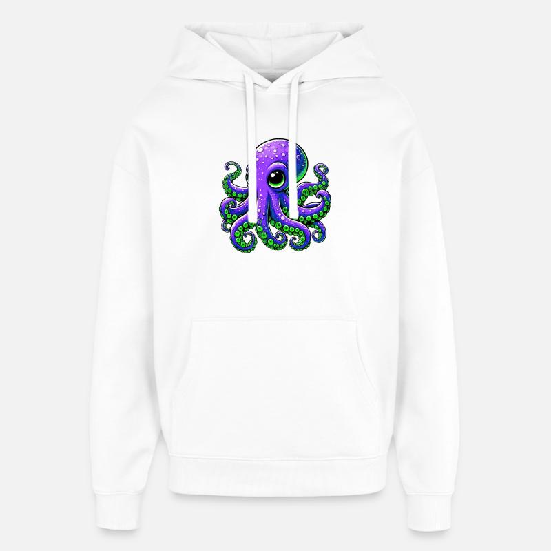Octopus - Oversized Unisex Hoodie by Stanley/Stella - white