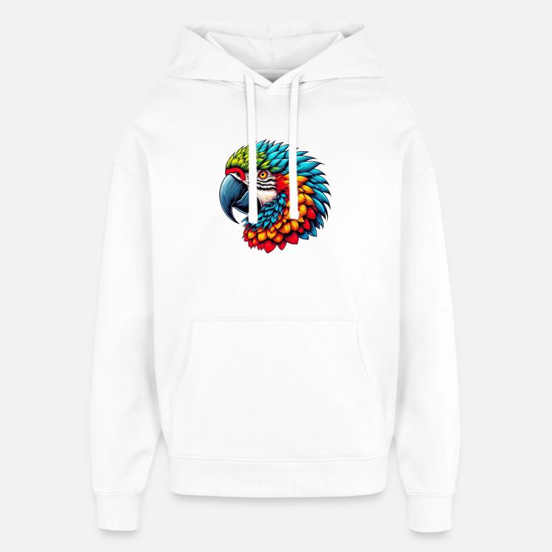 Perroquet - Sweat à capuche unisexe Stanley/Stella Oversized - blanc