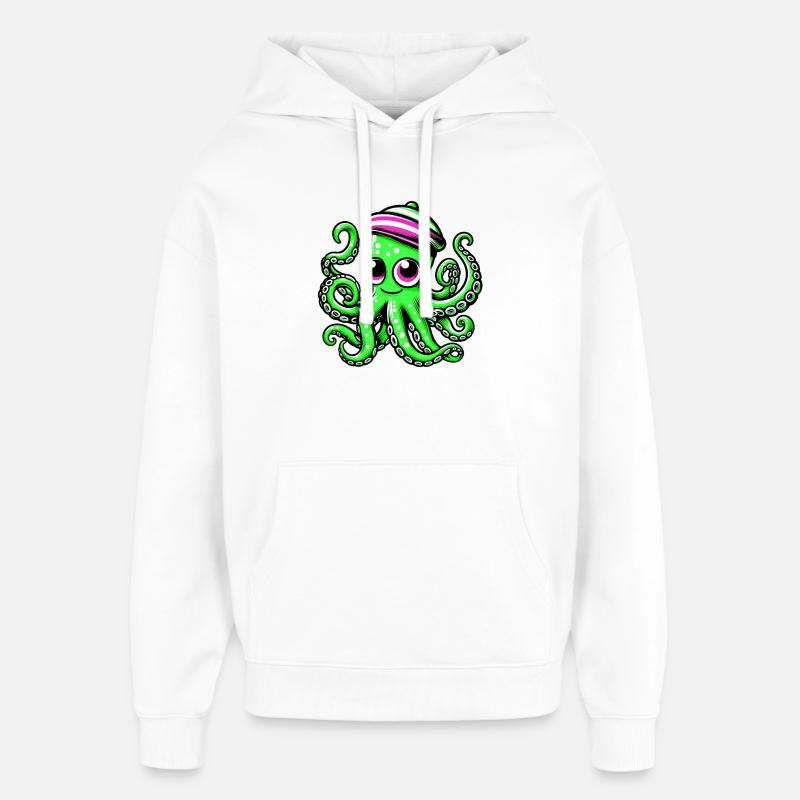 Octopus - Oversized Unisex Hoodie by Stanley/Stella - white
