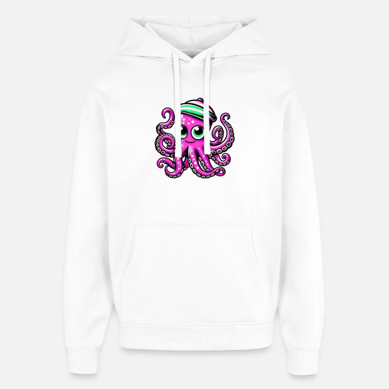Octopus - Oversized Unisex Hoodie by Stanley/Stella - white
