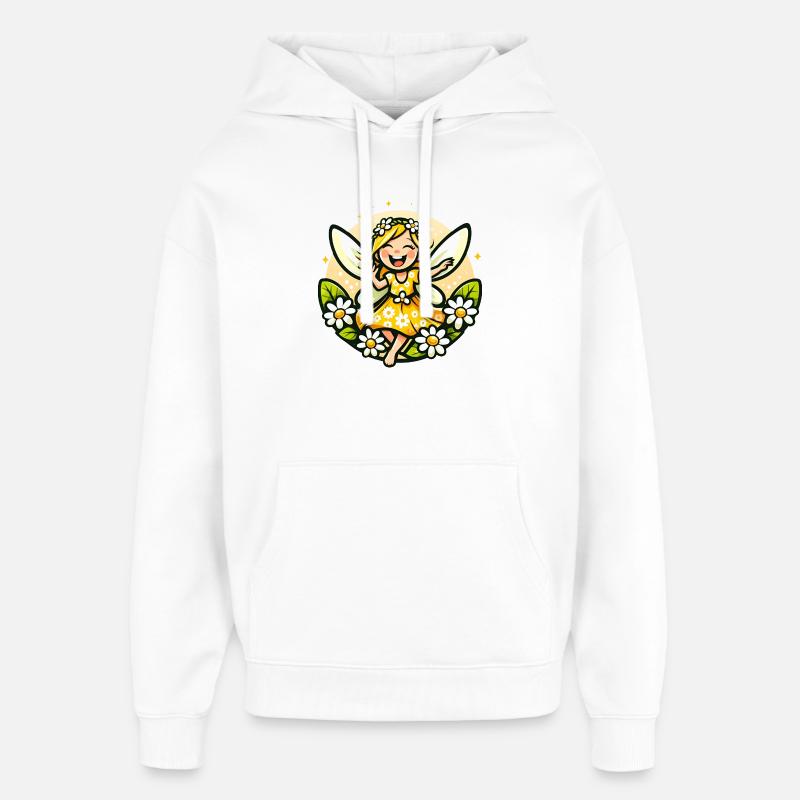Süße Fee Gänseblümchen Blumenmädchen Lächeln - Oversized Unisex Hoodie von Stanley/Stella - Weiß