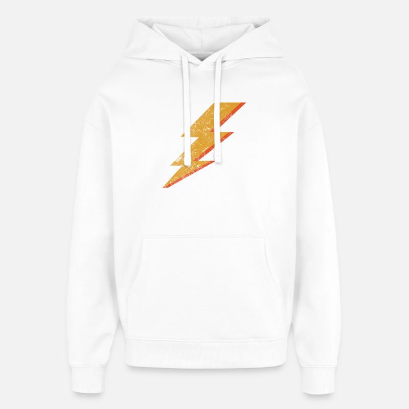 Grunge Style Rot & Gelb Blitz - Oversized Unisex Hoodie von Stanley/Stella - Weiß