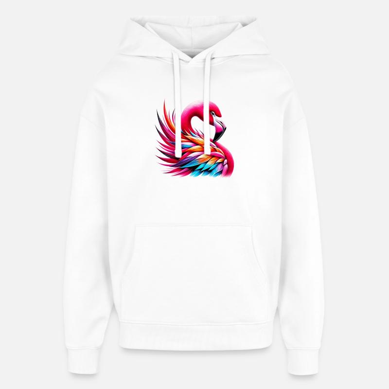 Flamant - Sweat à capuche unisexe Stanley/Stella Oversized - blanc
